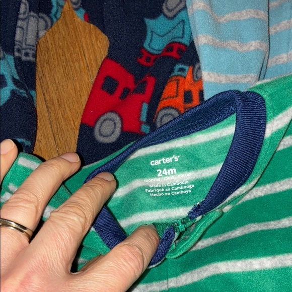 Kids Striped and Patterned One Piece Footed Pajamas - Picture 3 of 13